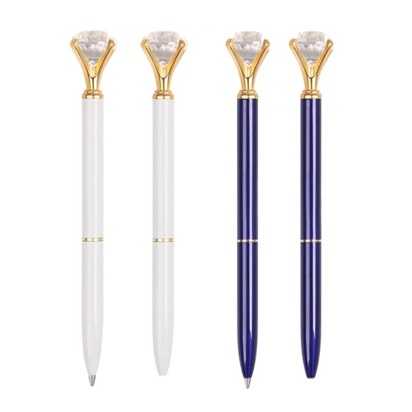 Big Diamond Crystal Metal Ballpoint Pen - Big Diamond Crystal Metal Ballpoint Pen - Image 1 of 1