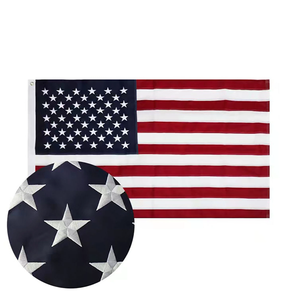 American Flag With Embroidered Stars - American Flag With Embroidered Stars - Image 0 of 3