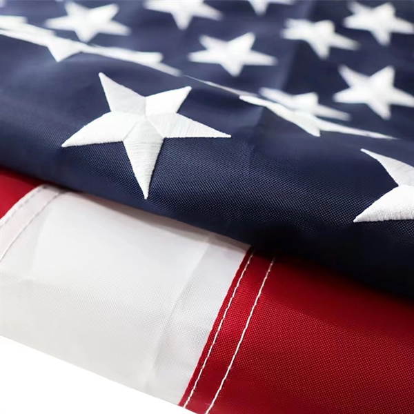American Flag With Embroidered Stars - American Flag With Embroidered Stars - Image 1 of 3