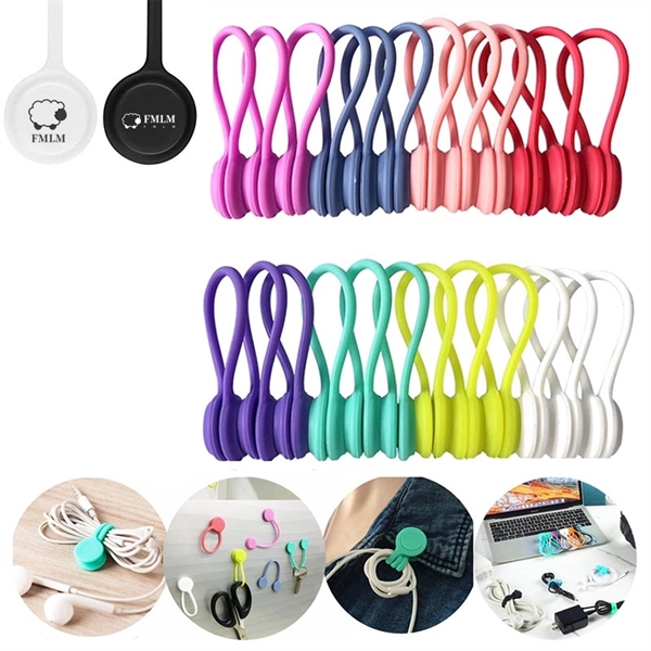 Silicone Magnetic Clips Cable Straps Cord Organizers - Silicone Magnetic Clips Cable Straps Cord Organizers - Image 0 of 3
