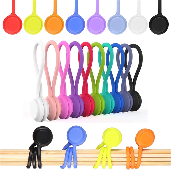 Silicone Magnetic Clips Cable Straps Cord Organizers - Silicone Magnetic Clips Cable Straps Cord Organizers - Image 1 of 3