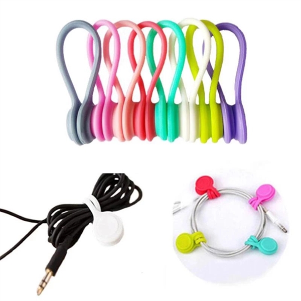 Silicone Magnetic Clips Cable Straps Cord Organizers - Silicone Magnetic Clips Cable Straps Cord Organizers - Image 3 of 3