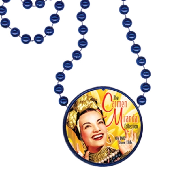 Round Mardi Gras Beads with Inline Medallion - Round Mardi Gras Beads with Inline Medallion - Image 2 of 10