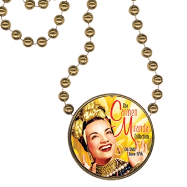 Round Mardi Gras Beads with Inline Medallion - Round Mardi Gras Beads with Inline Medallion - Image 4 of 10