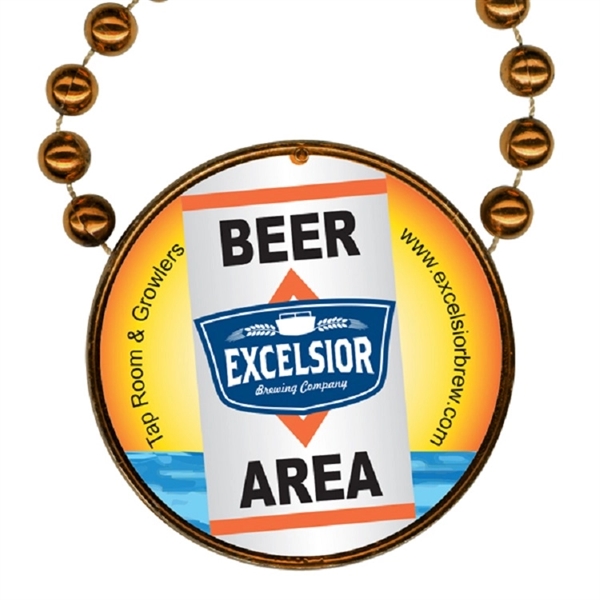 Round Mardi Gras Beads with Inline Medallion - Round Mardi Gras Beads with Inline Medallion - Image 6 of 10