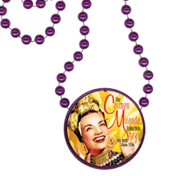 Round Mardi Gras Beads with Inline Medallion - Round Mardi Gras Beads with Inline Medallion - Image 7 of 10