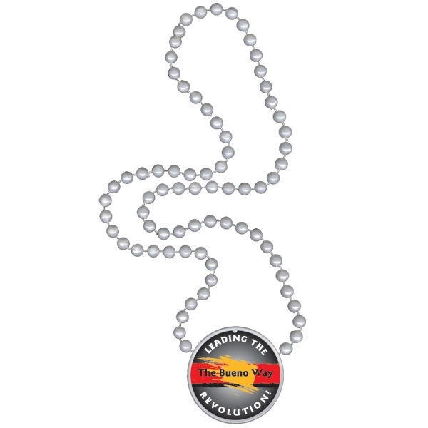 Round Mardi Gras Beads with Inline Medallion - Round Mardi Gras Beads with Inline Medallion - Image 10 of 10