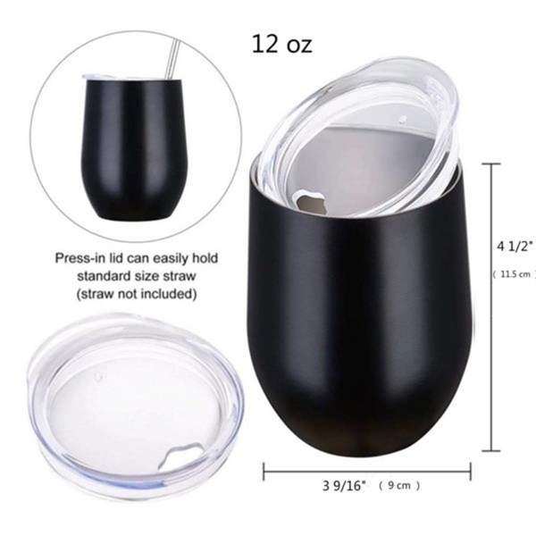 12 Oz. Stainless Steel Wine Tumbler - 12 Oz. Stainless Steel Wine Tumbler - Image 1 of 2