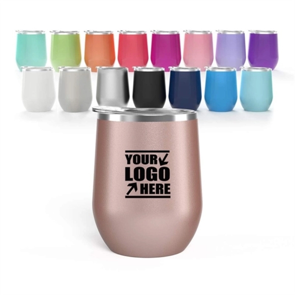 12 Oz. Stainless Steel Wine Tumbler - 12 Oz. Stainless Steel Wine Tumbler - Image 0 of 2