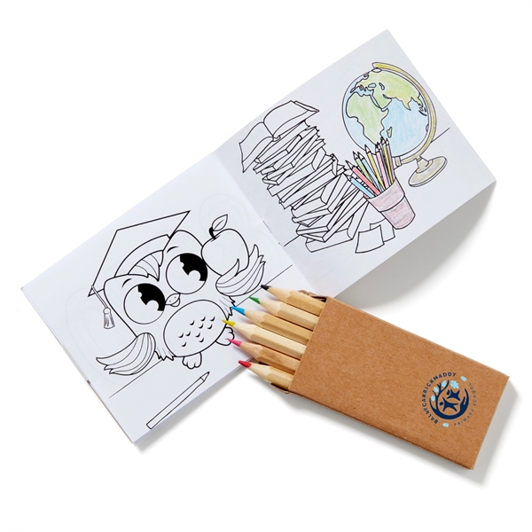 School Kids Coloring Book & 6-color Pencil Set To-Go - School Kids Coloring Book & 6-color Pencil Set To-Go - Image 1 of 1