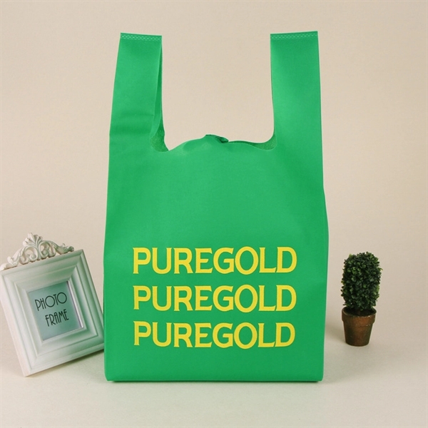 Reusable T-Shirt Style Non-Woven Tote Bag - Reusable T-Shirt Style Non-Woven Tote Bag - Image 0 of 4