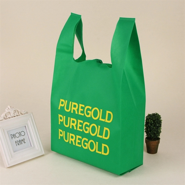 Reusable T-Shirt Style Non-Woven Tote Bag - Reusable T-Shirt Style Non-Woven Tote Bag - Image 3 of 4