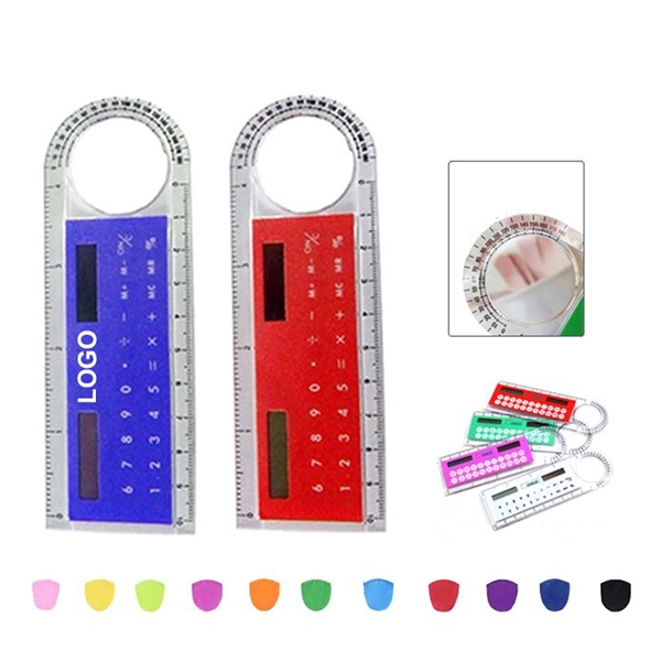 Mini Solar Transparent Ruler Calculator with Magnifier - Mini Solar Transparent Ruler Calculator with Magnifier - Image 0 of 1