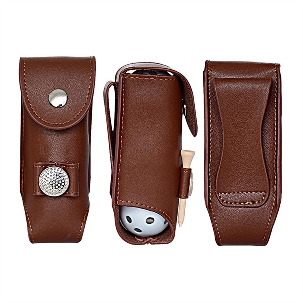 Leather Golf Ball Storage Pouch Waist Belt Carrier Bag - Leather Golf Ball Storage Pouch Waist Belt Carrier Bag - Image 1 of 1