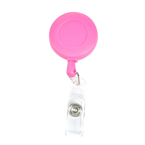 Round Frosted Badge Reel Holder w/ Belt Clip - Round Frosted Badge Reel Holder w/ Belt Clip - Image 4 of 14