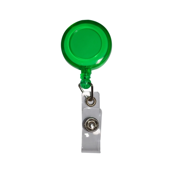 Round Badge Reel Holder Transparent w/ Paper