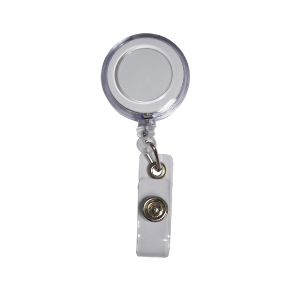 Round Badge Reel Holder Transparent w/ Paper