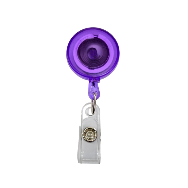 Transparent bulldog clip round Badge Reel - Transparent bulldog clip round Badge Reel - Image 2 of 10