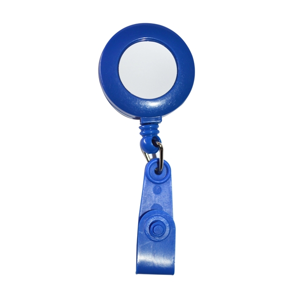 Matching Strap Color Round Badge Reel Holder w/ Belt Clip - Matching Strap Color Round Badge Reel Holder w/ Belt Clip - Image 1 of 6