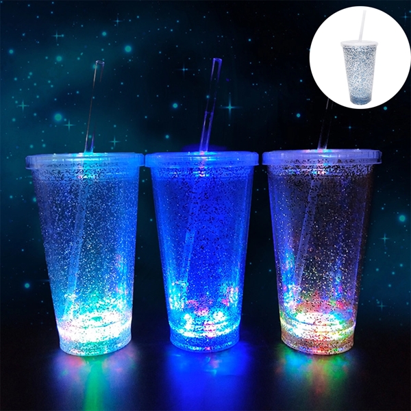 Led Light Up Travel Mug Tumbler With Straw - Led Light Up Travel Mug Tumbler With Straw - Image 0 of 0