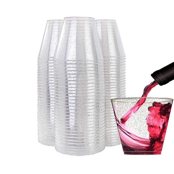 Disposable Gold Glitter Plastic Cups - Disposable Gold Glitter Plastic Cups - Image 3 of 3