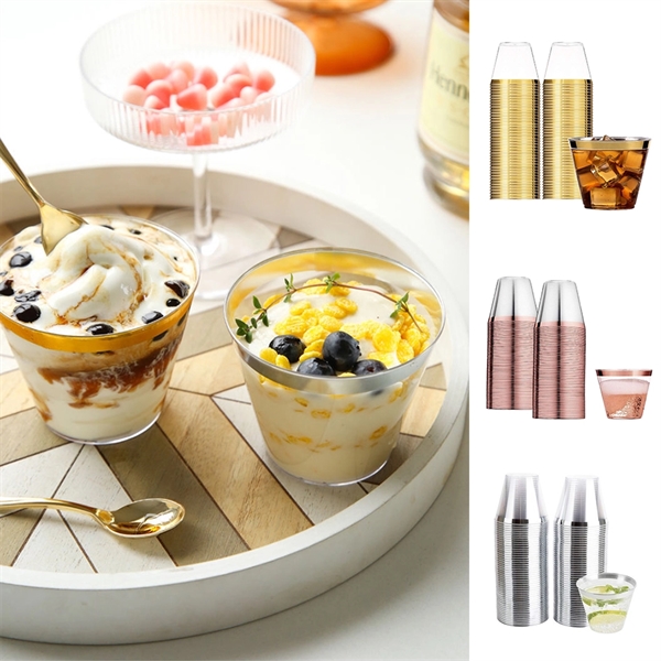 Gold Rimmed Plastic Cup - Gold Rimmed Plastic Cup - Image 1 of 3