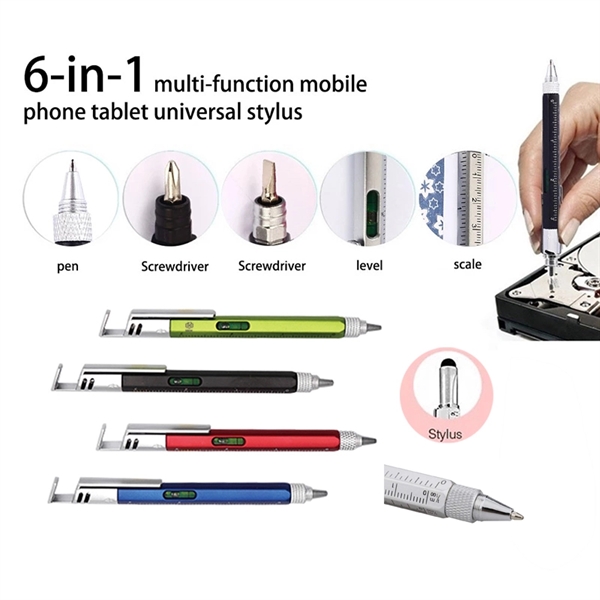 Multifunctional 6 in 1 Phone Holder Pen - Multifunctional 6 in 1 Phone Holder Pen - Image 0 of 1