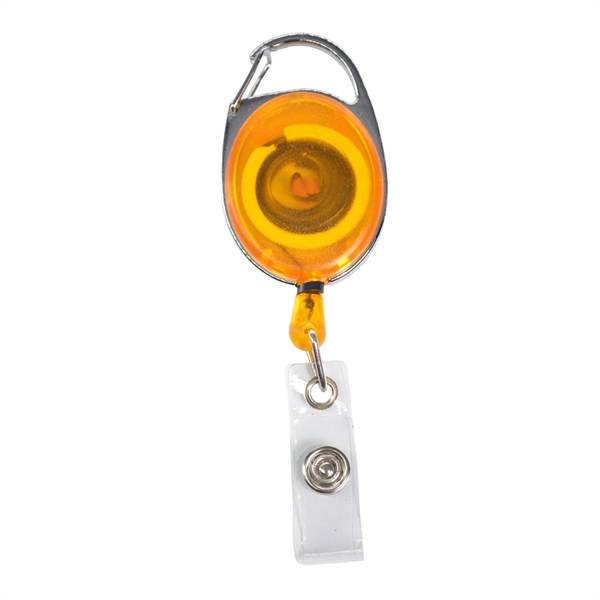 Both Side Flat Transparent Oval Carabiner Badge Reel - Both Side Flat Transparent Oval Carabiner Badge Reel - Image 2 of 9