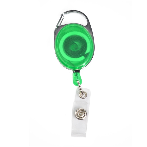 Both Side Flat Transparent Oval Carabiner Badge Reel - Both Side Flat Transparent Oval Carabiner Badge Reel - Image 3 of 9