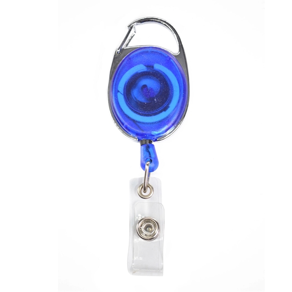 Both Side Flat Transparent Oval Carabiner Badge Reel - Both Side Flat Transparent Oval Carabiner Badge Reel - Image 4 of 9