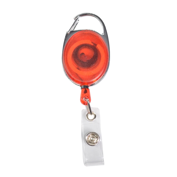 Both Side Flat Transparent Oval Carabiner Badge Reel - Both Side Flat Transparent Oval Carabiner Badge Reel - Image 5 of 9