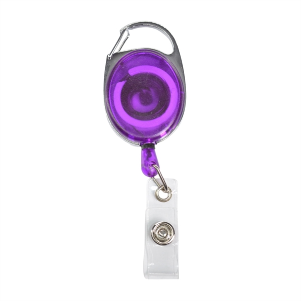 Both Side Flat Transparent Oval Carabiner Badge Reel - Both Side Flat Transparent Oval Carabiner Badge Reel - Image 6 of 9