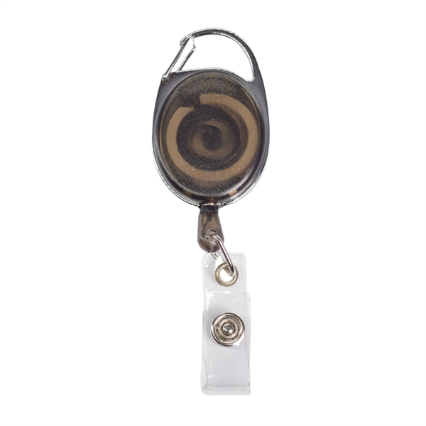 Both Side Flat Transparent Oval Carabiner Badge Reel - Both Side Flat Transparent Oval Carabiner Badge Reel - Image 7 of 9