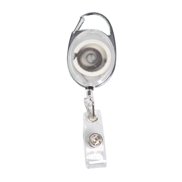 Both Side Flat Transparent Oval Carabiner Badge Reel - Both Side Flat Transparent Oval Carabiner Badge Reel - Image 8 of 9