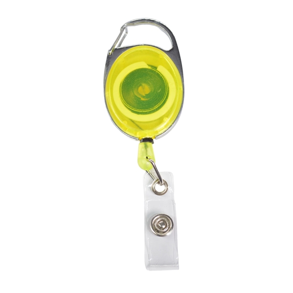 Both Side Flat Transparent Oval Carabiner Badge Reel - Both Side Flat Transparent Oval Carabiner Badge Reel - Image 9 of 9