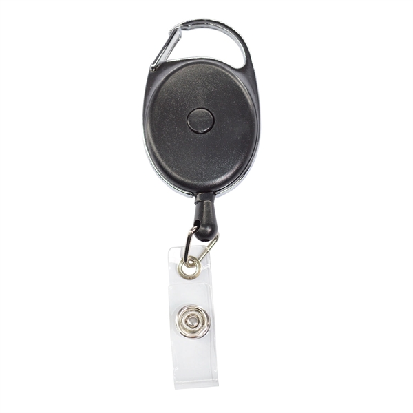 One button Recovery Oval Carabiner Badge Reel w/ Plain Back - One button Recovery Oval Carabiner Badge Reel w/ Plain Back - Image 3 of 4