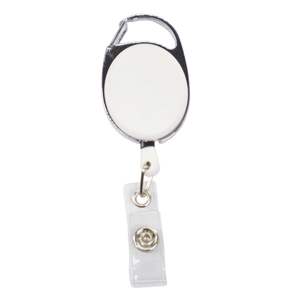 One button Recovery Oval Carabiner Badge Reel w/ Plain Back - One button Recovery Oval Carabiner Badge Reel w/ Plain Back - Image 4 of 4