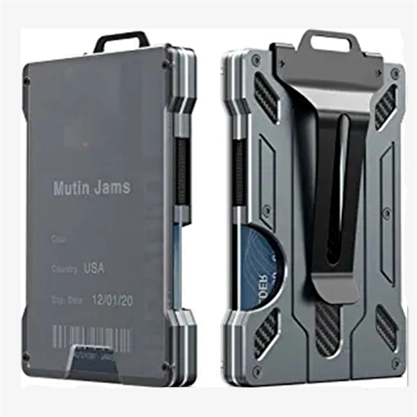 Slim Aluminum Metal Card Holder With Money Clip - Slim Aluminum Metal Card Holder With Money Clip - Image 0 of 3