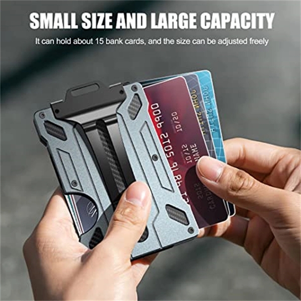 Slim Aluminum Metal Card Holder With Money Clip - Slim Aluminum Metal Card Holder With Money Clip - Image 1 of 3
