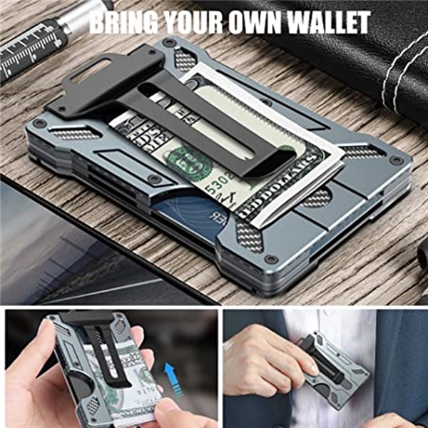 Slim Aluminum Metal Card Holder With Money Clip - Slim Aluminum Metal Card Holder With Money Clip - Image 3 of 3