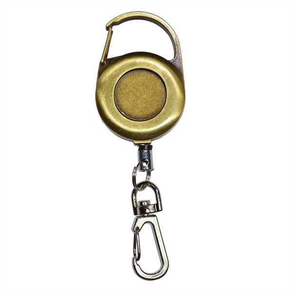 Outdoor Zinc Alloy Round Carabiner Badge Reel w/ Lobster - Outdoor Zinc Alloy Round Carabiner Badge Reel w/ Lobster - Image 3 of 4
