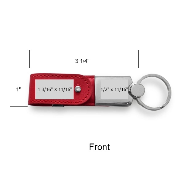 Joliet Leather Swivel USB Key Chain - Joliet Leather Swivel USB Key Chain - Image 6 of 9