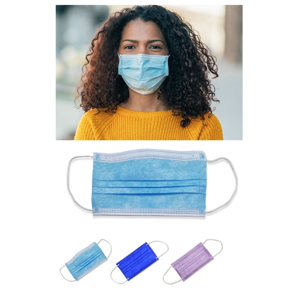Adult 3-Ply Non-Woven Face Mask - Adult 3-Ply Non-Woven Face Mask - Image 0 of 2