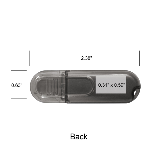 Glendale Black Translucent Oval USB - Glendale Black Translucent Oval USB - Image 5 of 5