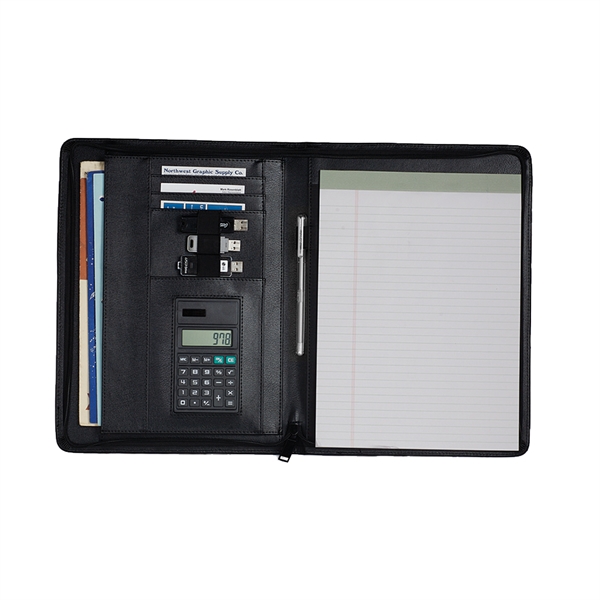 Pinnacle Padfolio with Calculator and Zipper Closure - Pinnacle Padfolio with Calculator and Zipper Closure - Image 0 of 2