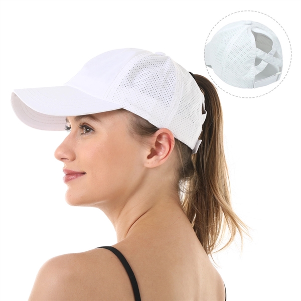 Breathable Ponytail Baseball Cap - Breathable Ponytail Baseball Cap - Image 2 of 2