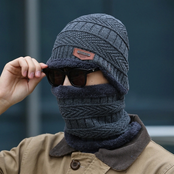 Winter Knitted Beanies Scarf - Winter Knitted Beanies Scarf - Image 1 of 1