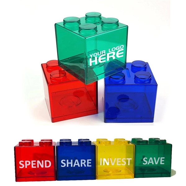 Block Bank Save Spend Share Piggy - Block Bank Save Spend Share Piggy - Image 0 of 1