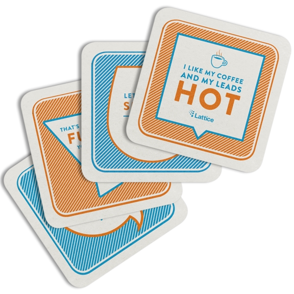 80 PT 3.5" Square Coasters - 80 PT 3.5" Square Coasters - Image 5 of 6