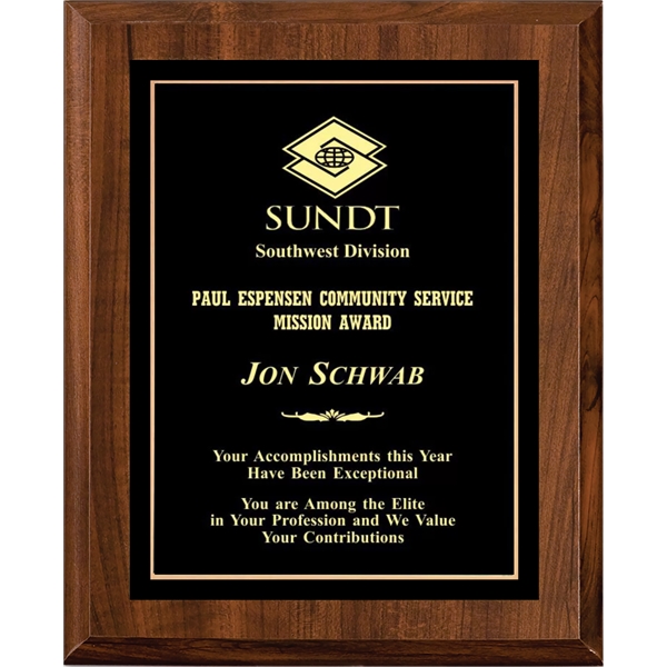 Cherry Finish Plaque w/ Single Engraved Plate - Cherry Finish Plaque w/ Single Engraved Plate - Image 6 of 13